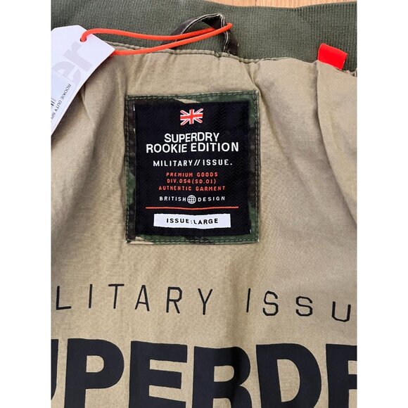 SUPERDRY Rookie Duty Splatter Bomber Jacket Size Large NWT - Picture 7 of 9